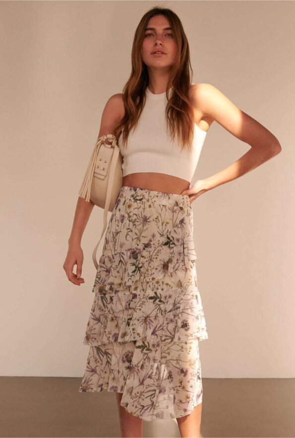 Women's Boho Floral Print Summer Skirt