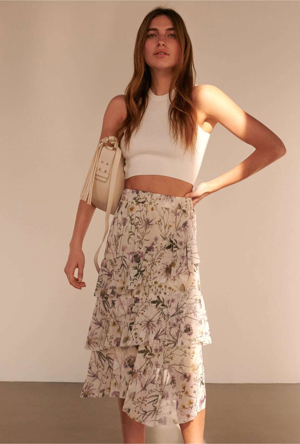 Women's Boho Floral Print Summer Skirt